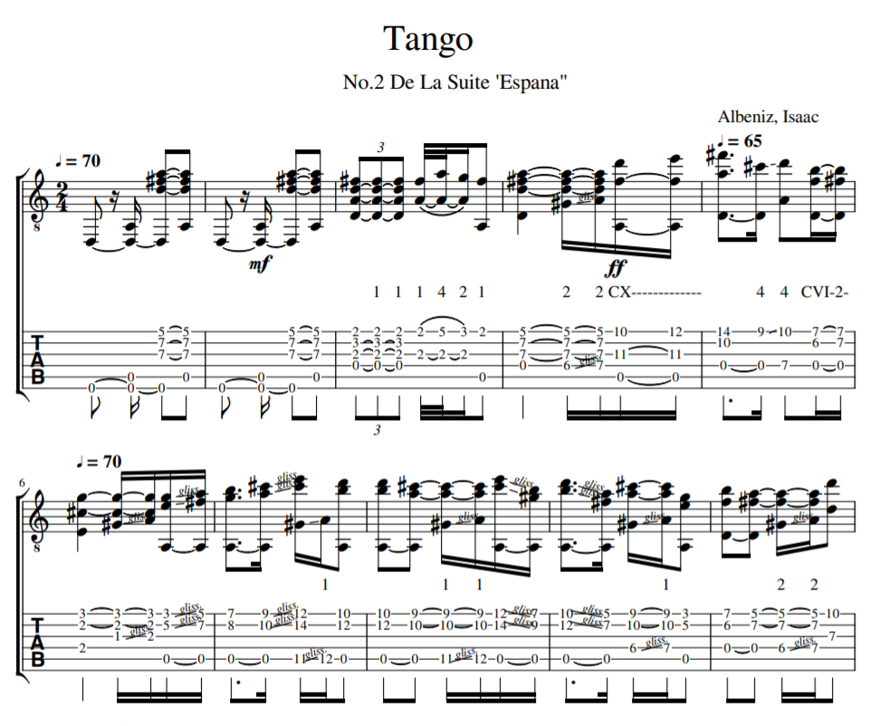 Tango No.2 De La Suite 'Espana tap